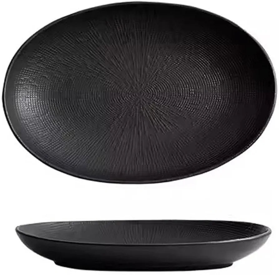 Black Textured Serving Platter