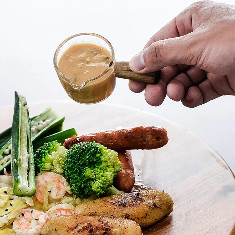 Espresso, Coffee Shot Glass With a Wooden Handle.