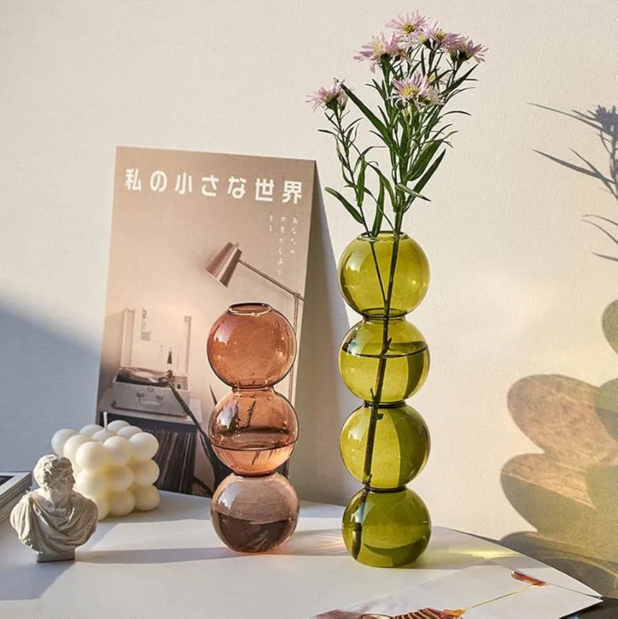 Glass Vase, Simple Table Flower Vase Modern Glass Vase Hydroponic Flower Pot For Home Living Room Table Decoration