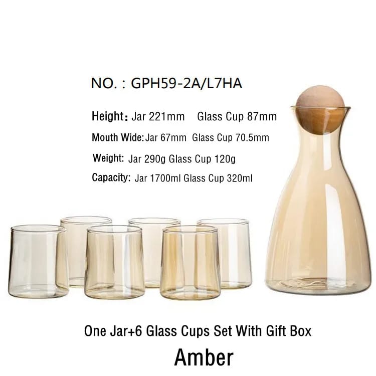 Nordic Style Decanter Water Bottle & Glass Set