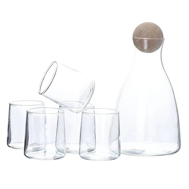 Nordic Style Decanter Water Bottle & Glass Set