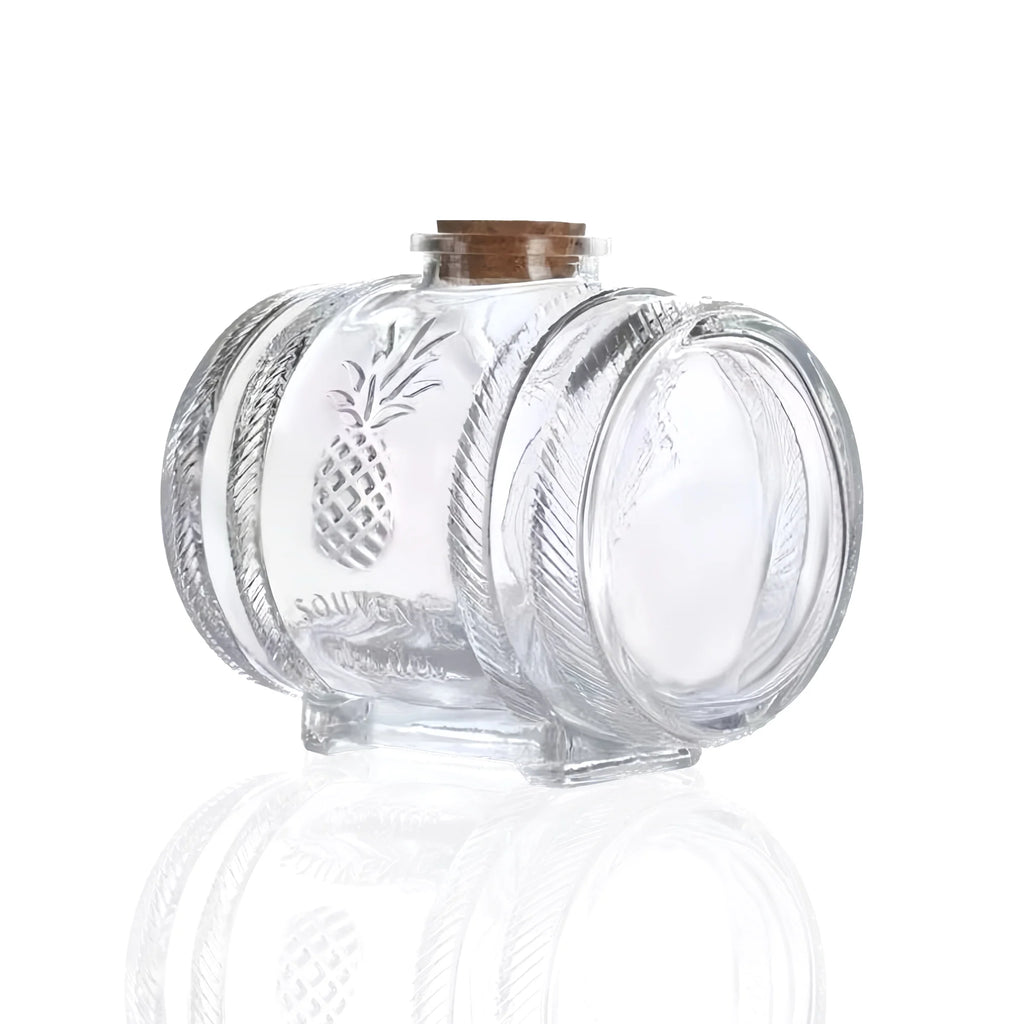 Barrel Shape 5l Glass Juice, Water, Cocktails & Any Other Beverage Dispenser with Bamboo Stand