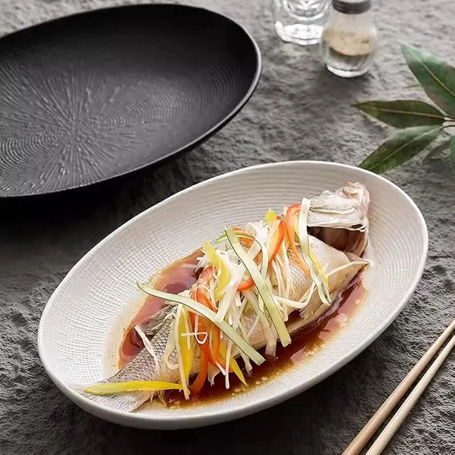 Black Textured Serving Platter