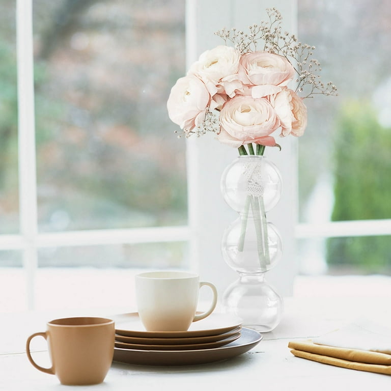 Glass Vase, Simple Table Flower Vase Modern Glass Vase Hydroponic Flower Pot For Home Living Room Table Decoration